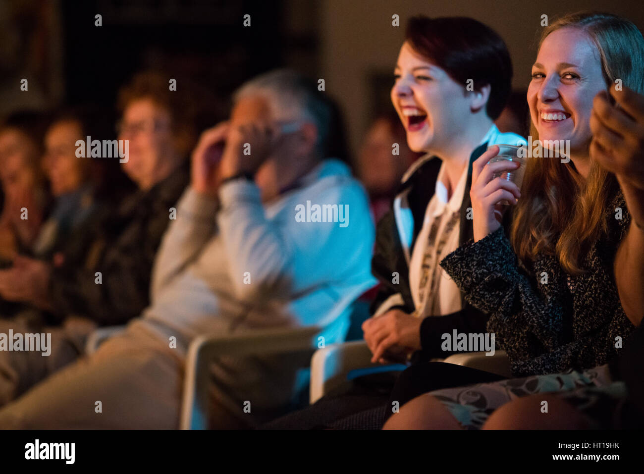Udienza in stand-up comedy mostra al Festival Lent, Maribor, Slovenia, Europa Foto Stock