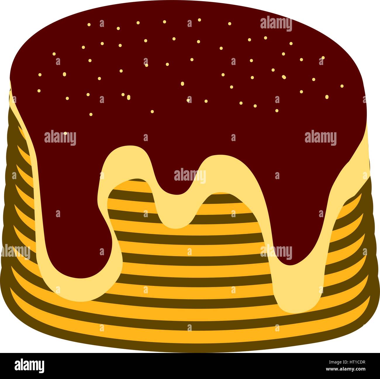Illustrazione Vettoriale di frittelle con marmellata per pancake giorno e la prima colazione Illustrazione Vettoriale