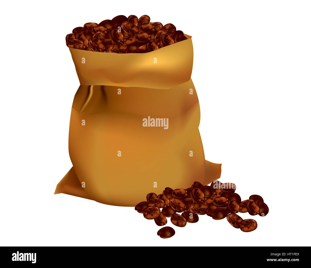 Chicchi di caffè tostati Illustrazione Vettoriale