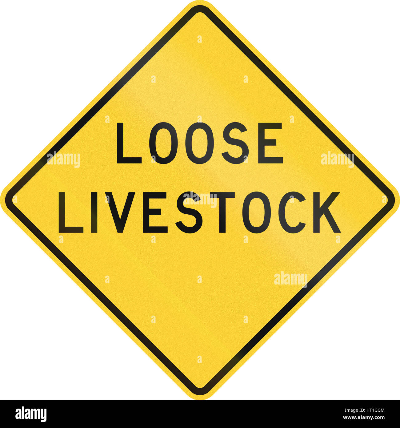 Cartello stradale utilizzata negli Stati Uniti Stato del Texas - sciolto il bestiame. Foto Stock