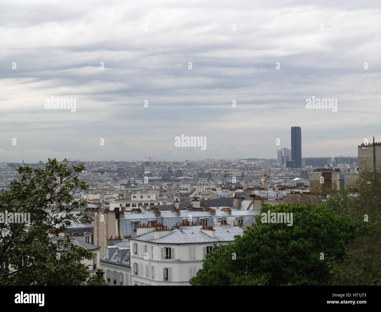 Vista dalla Basilica del Sacro Cuore di Parigi, comunemente noto come Sacré-Coeur basilica, 35, Rue du Chevalier de la Barre, 75018 Parigi, Francia Foto Stock