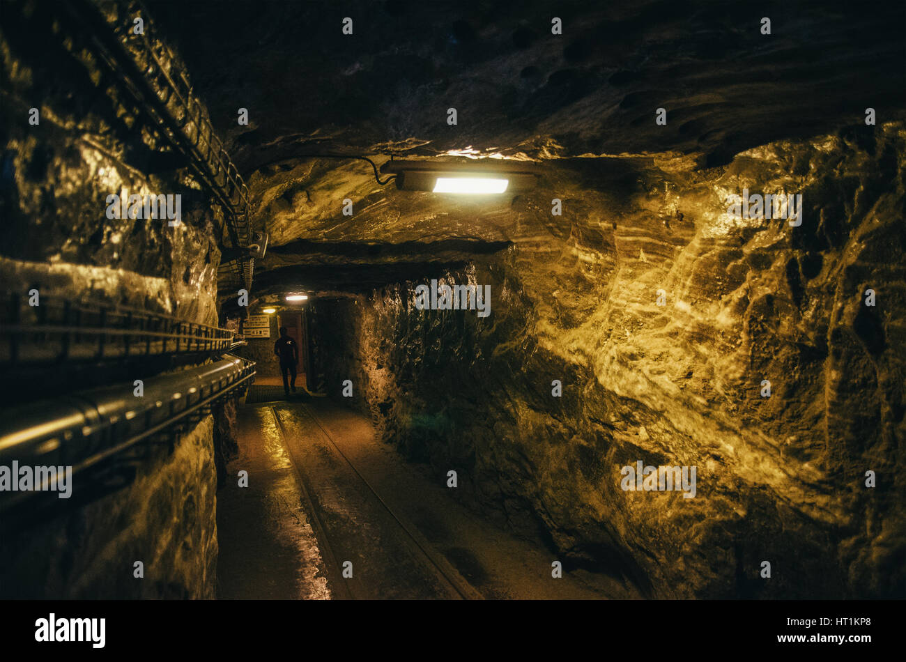 Corridoio sotterraneo nelle miniere di sale di Wieliczka, Danilowicz albero. Foto Stock