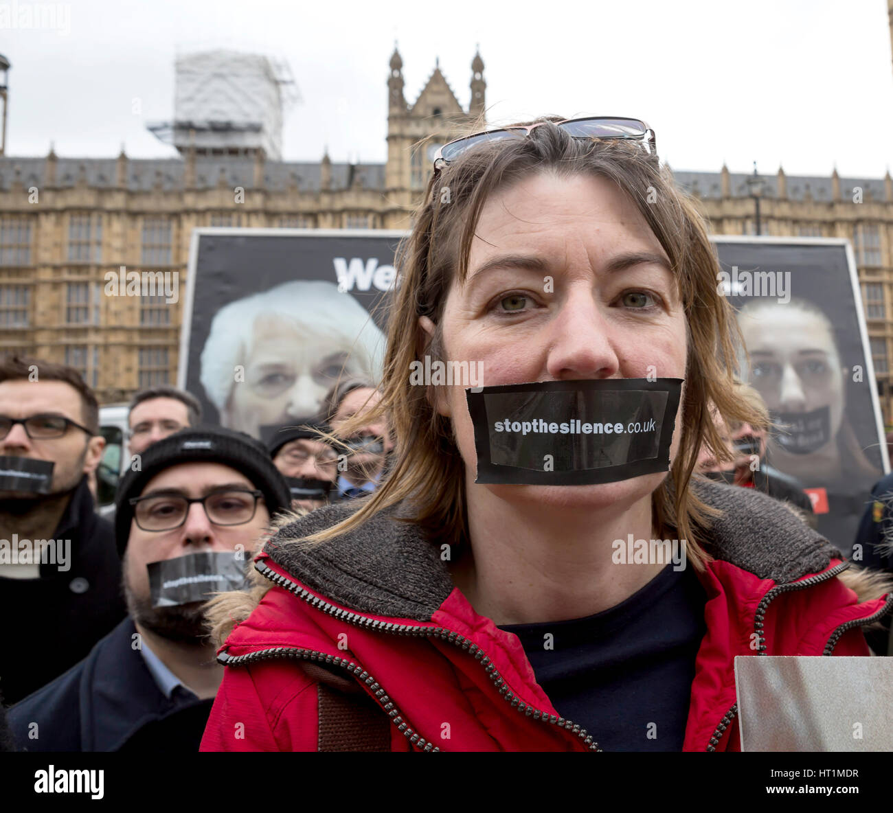 Arrestare il silenzio. La campagna è stata lanciata a Londra a intervenire per le persone le cui voci vogliono essere ascoltati in Brexit negoziati. Foto Stock