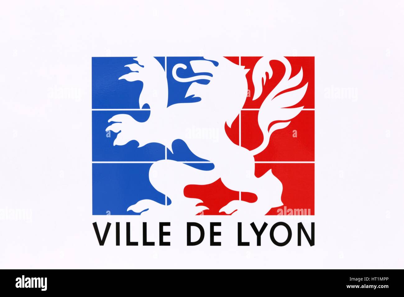 Lione, Francia - 28 Luglio 2015: emblema della città di Lione, Francia Foto Stock