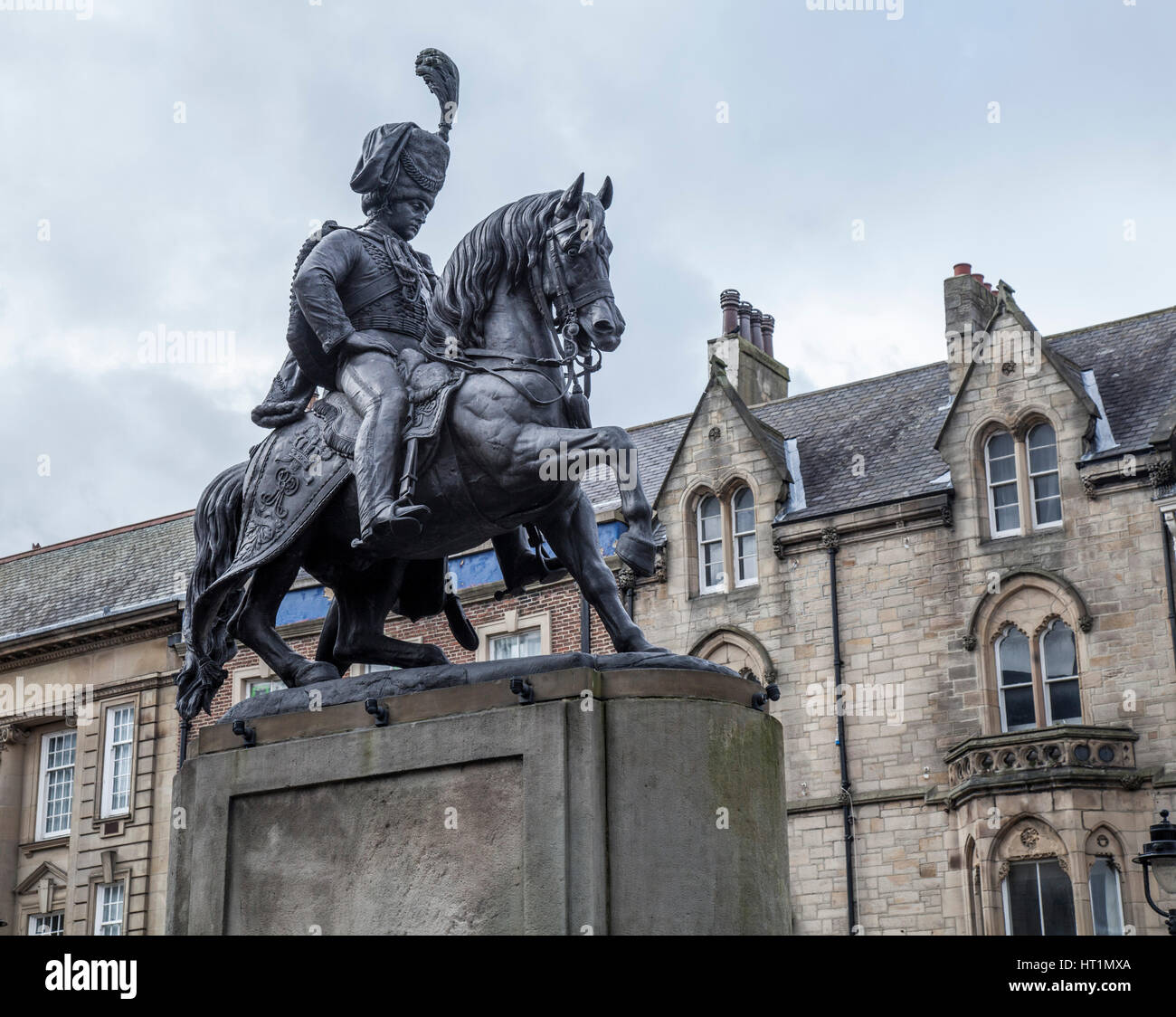 La statua del marchese di Londonderry in piazza del mercato in Durham city,l'Inghilterra,UK Foto Stock