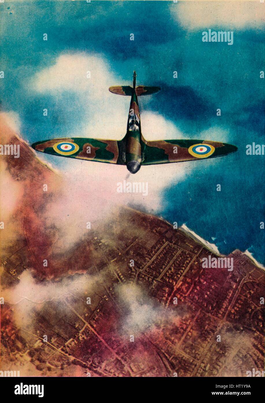 Un' Vickers Supermarine Spitfire", 1940. Artista: sconosciuto Foto Stock
