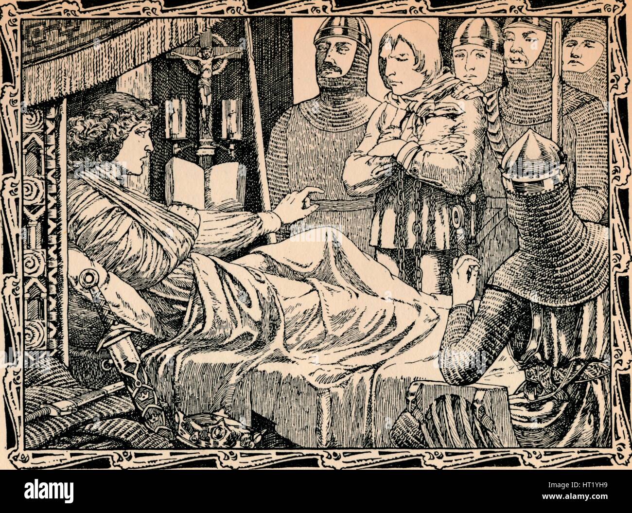 La morte del re Richard I, 1902. Artista: Patten Wilson Foto Stock