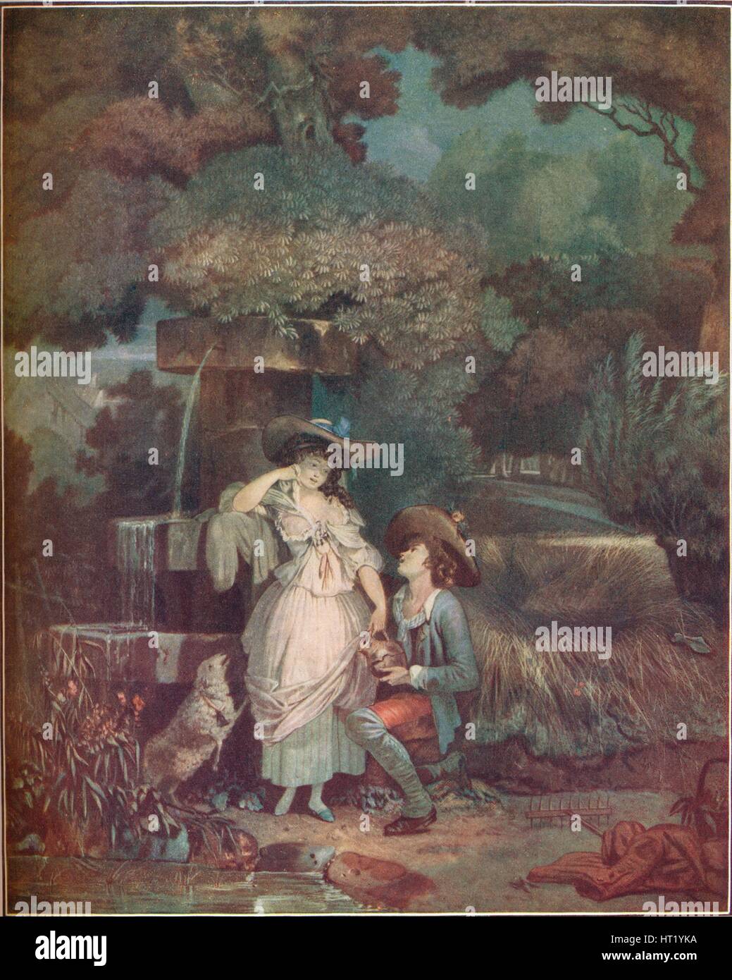 Fortuna e sfortuna, o la brocca rotta, 1787, (1909). Artista: Louis Debucourt Philibert Foto Stock
