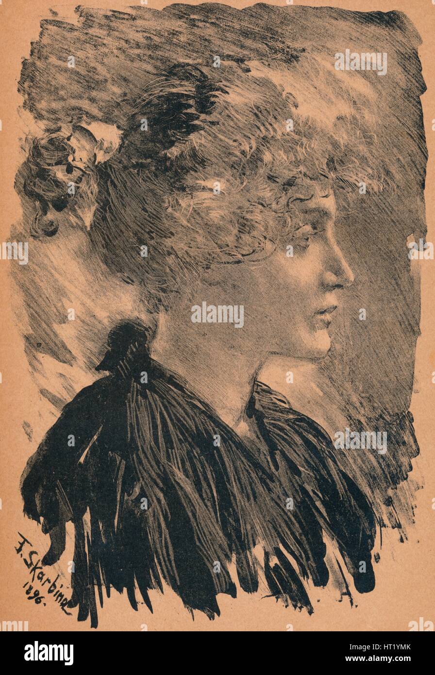 Schizzo di F. Skarbina, 1896, (1898). Artista: Franz Skarbina Foto Stock