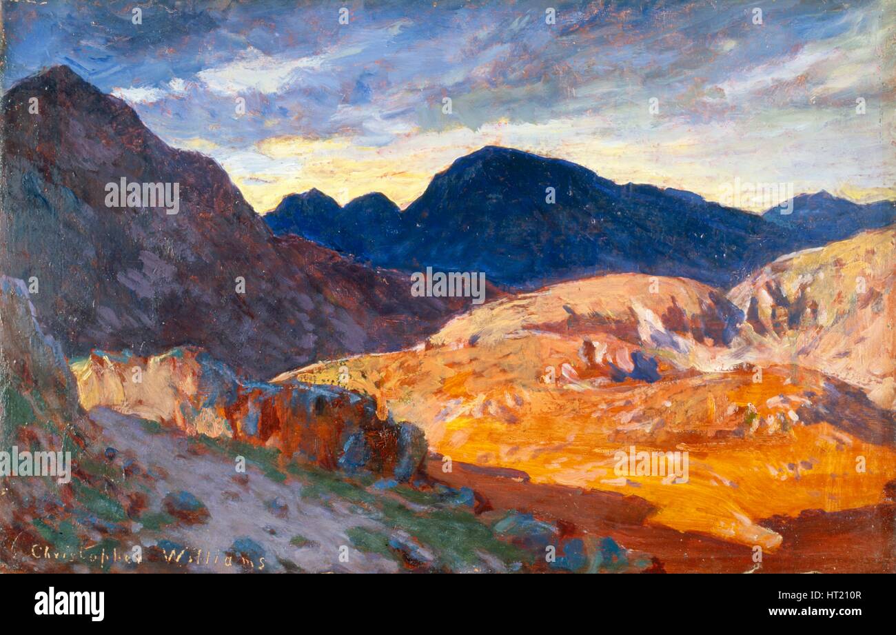 'Sunset nelle colline Welsh', 1893-1934. Artista: Christopher Williams Foto Stock