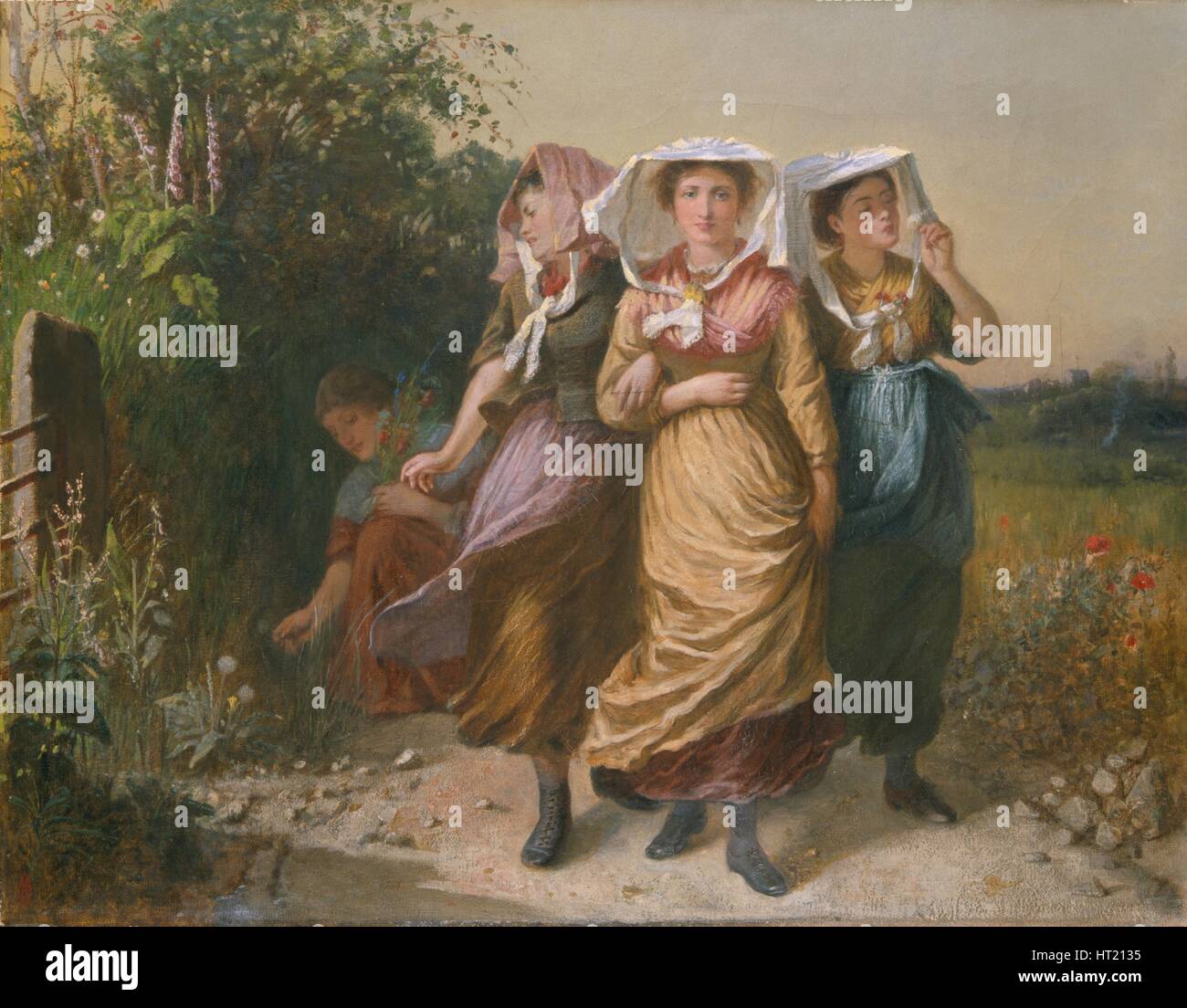 "Le Bal maidens', 1854-1913. Artista: Emily Mary Osborn Foto Stock