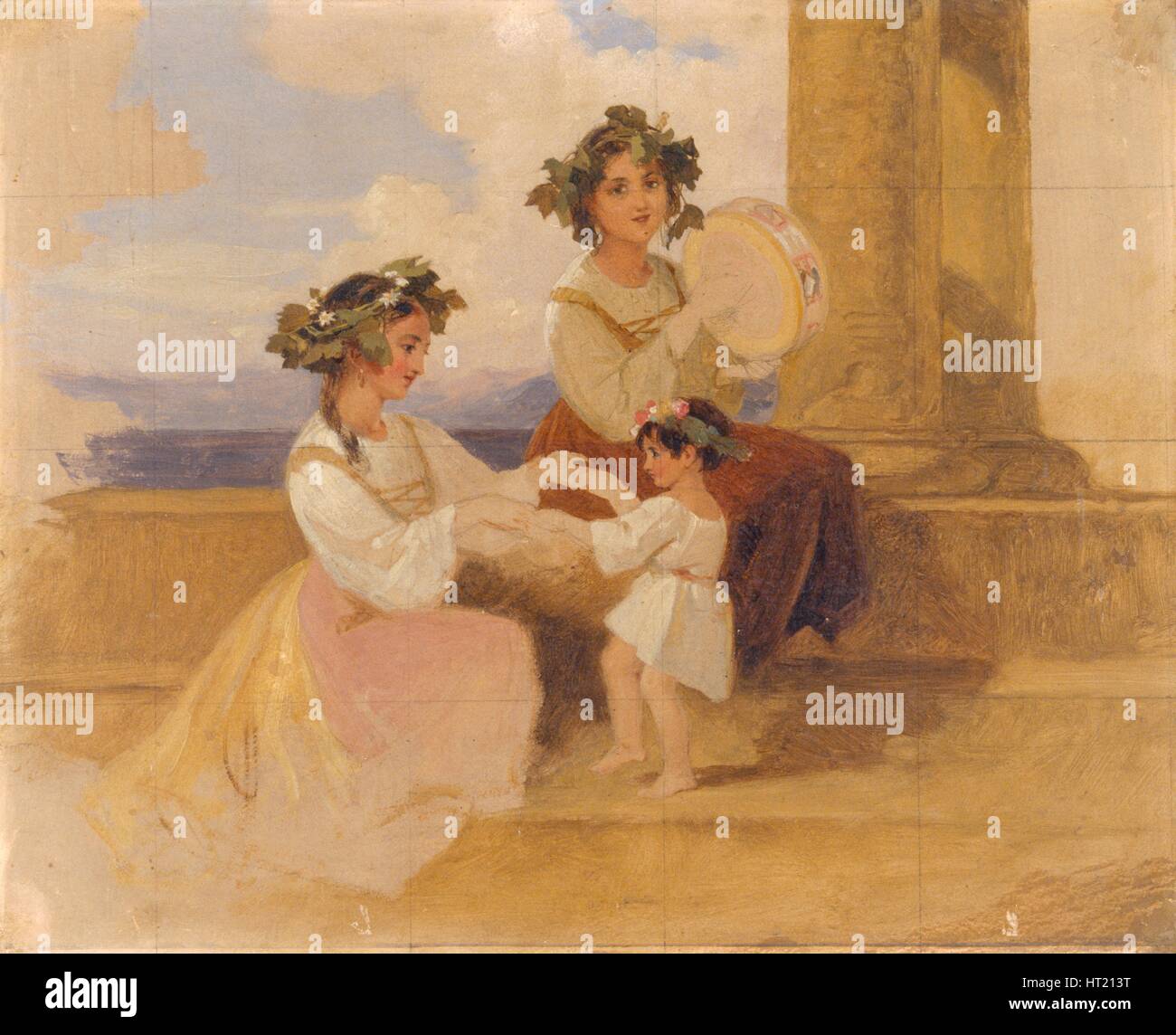 "Contadine - Sorrento", 1820-1885. Artista: Penry Williams. Foto Stock