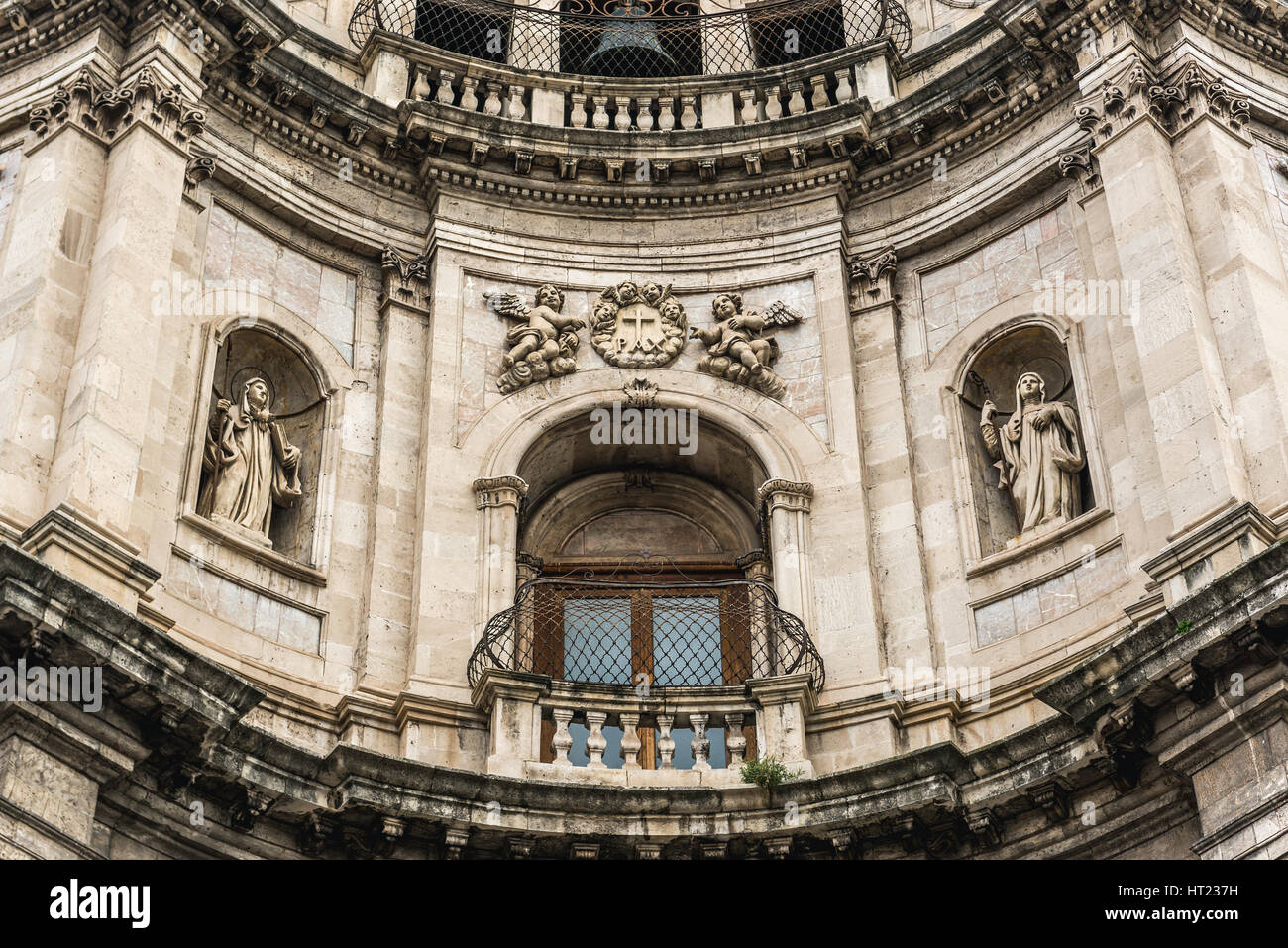 In stile barocco Chiesa di San Placido Monaco e Martire (chiesa di Saint Placidus) nella città di Catania, sul lato est della Sicilia Isola, Italia Foto Stock