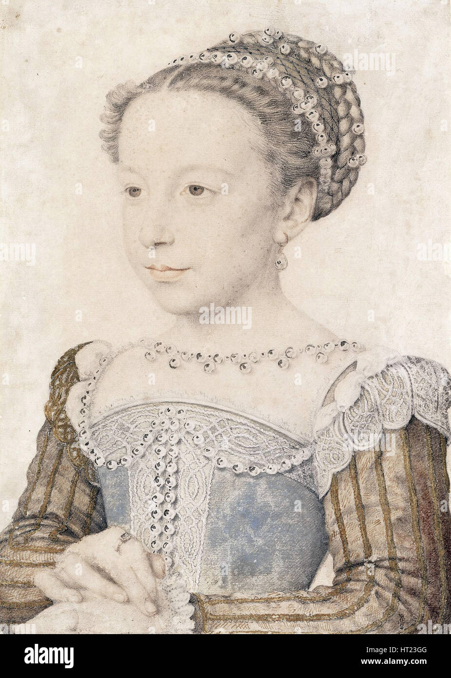 Ritratto di Margherita di Valois (1553-1615), ca 1559. Artista: Clouet, François (1510-1572) Foto Stock