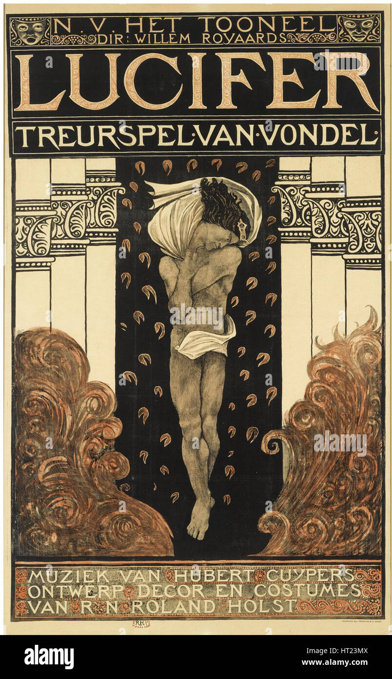 Poster per il gioco Lucifero, 1910. Artista: Holst, Richard Roland (1868-1938) Foto Stock