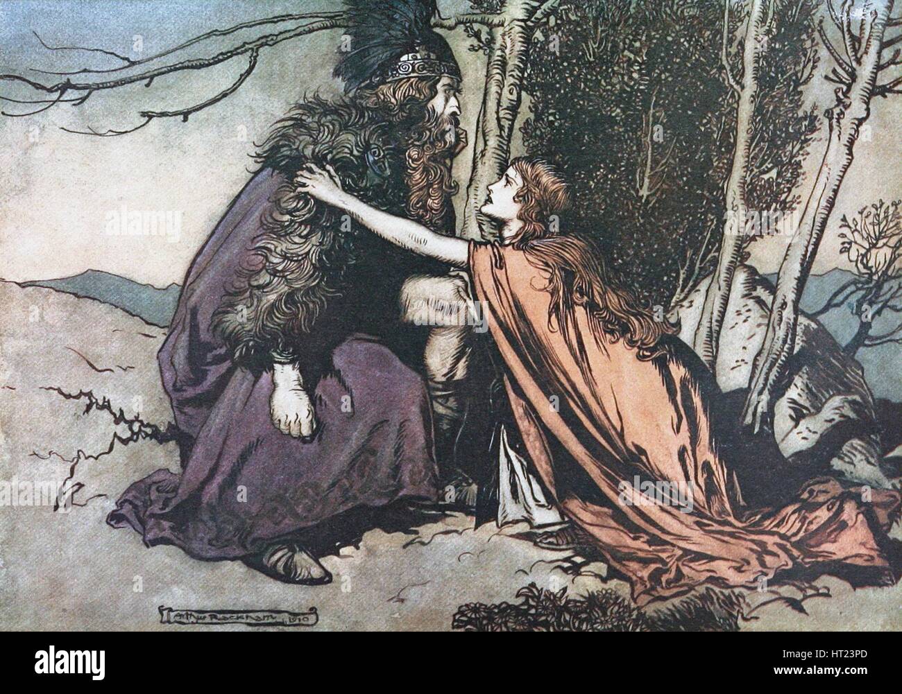 Padre! Padre! Dimmi che cosa mira te?". Illustrazione per il Rhinegold e la valchiria di Richard Artista: Rackham, Arthur (1867-1939) Foto Stock