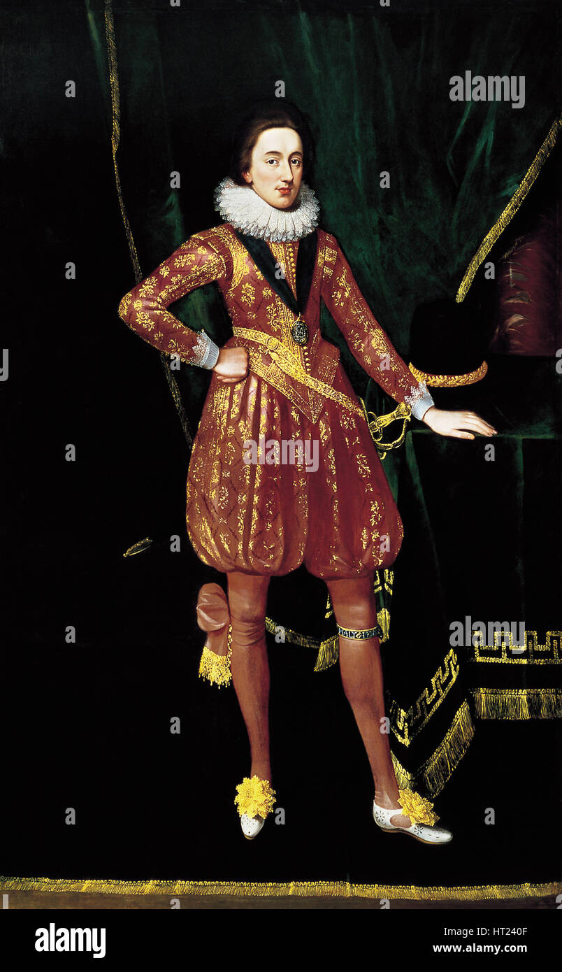 Charles I come il Principe di Galles, c. 1617. Artista: Somer, Paul van (c. 1576-1621) Foto Stock