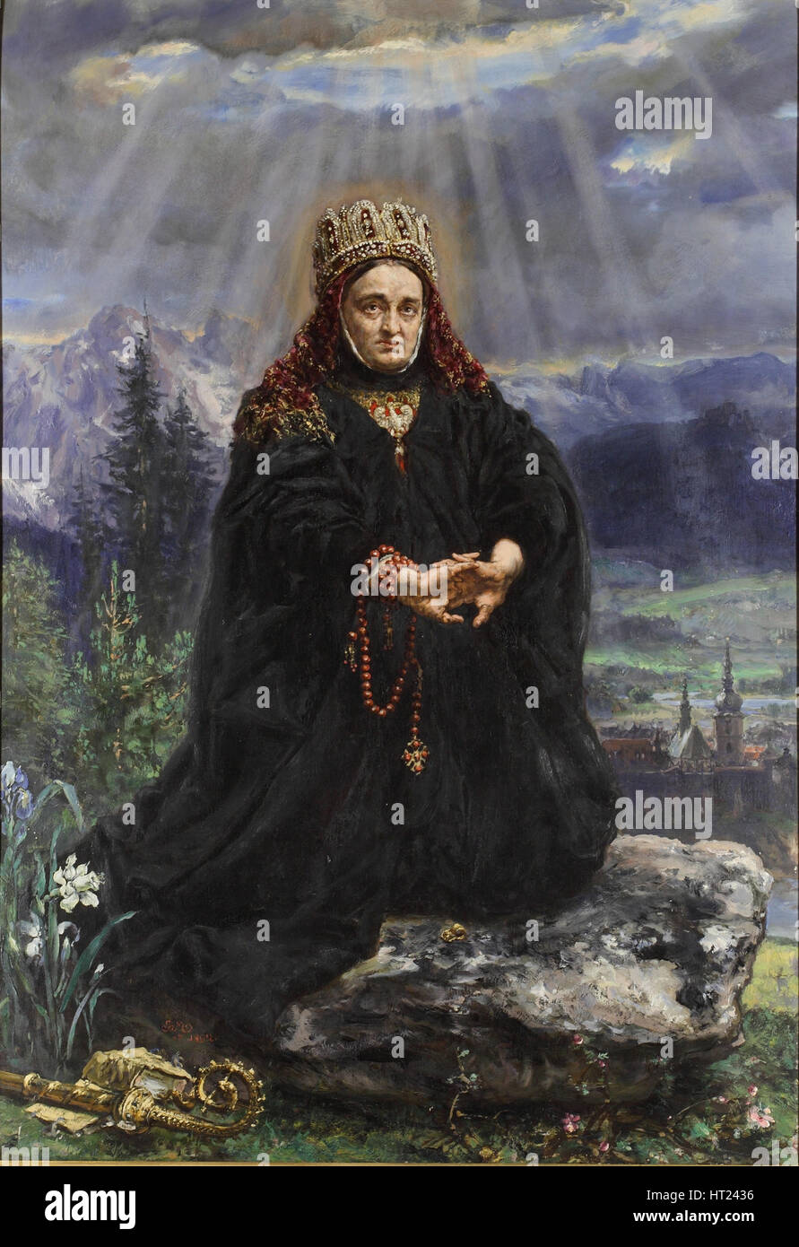 Santa Kinga di Polonia, 1892. Artista: Matejko, Jan Alojzy (1838-1893) Foto Stock