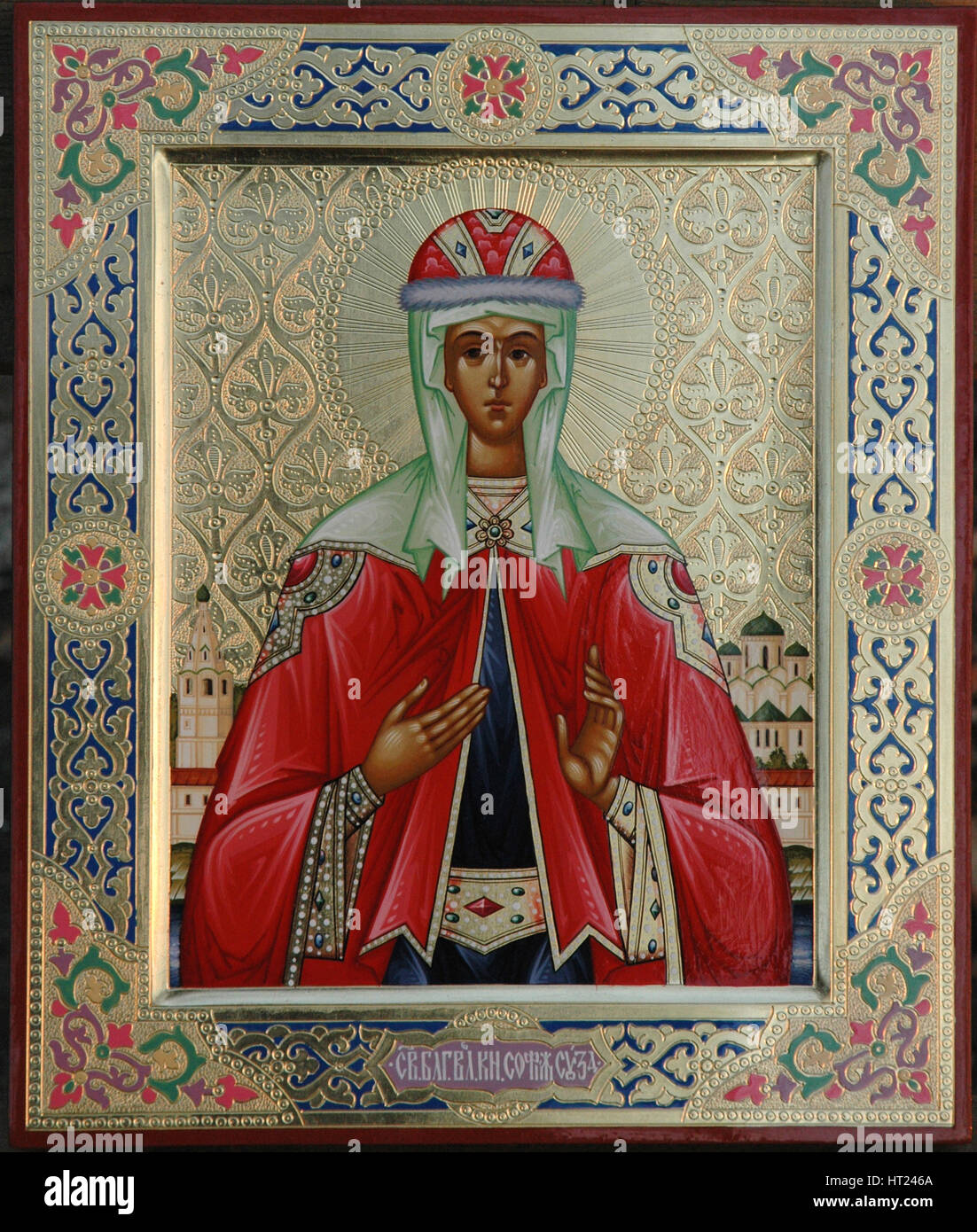 Venerati Sofia di Suzdal. Artista: icona russa Foto Stock