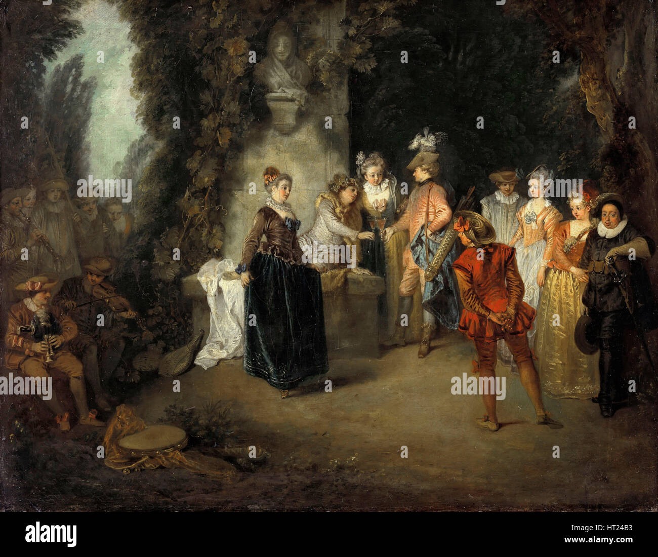 La commedia francese, dopo il 1716. Artista: Watteau, Jean Antoine (1684-1721) Foto Stock