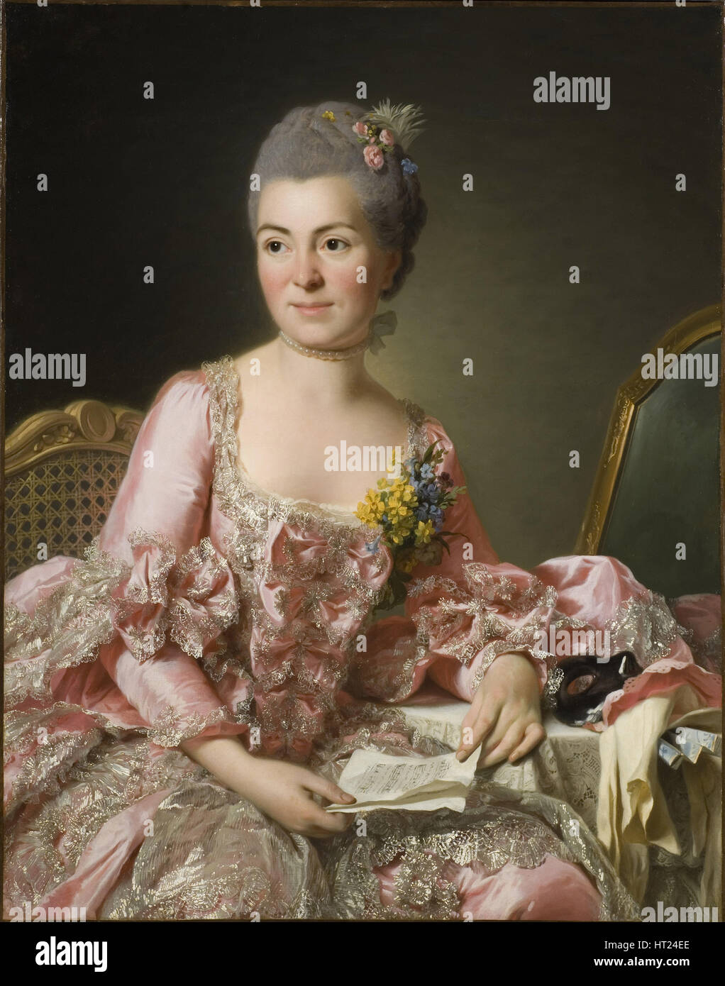 Ritratto di Marie-Suzanne Giroust, Madame Roslin (1734-1772), 1770. Artista: Roslin, Alexander (1718-1793) Foto Stock