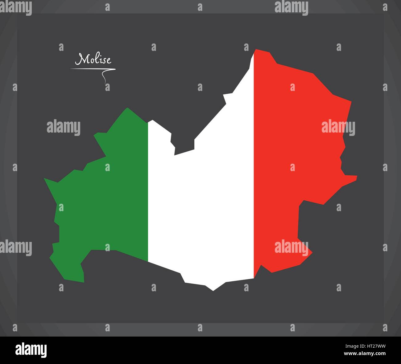 Molise mappa italiana con bandiera nazionale illustrazione Illustrazione Vettoriale