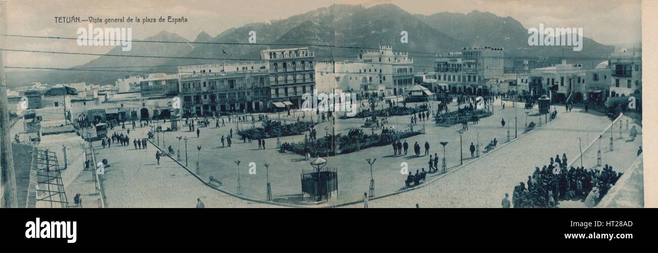 "Tetuan - Vista generale de la Plaza de Espana', C1910. Artista: sconosciuto. Foto Stock
