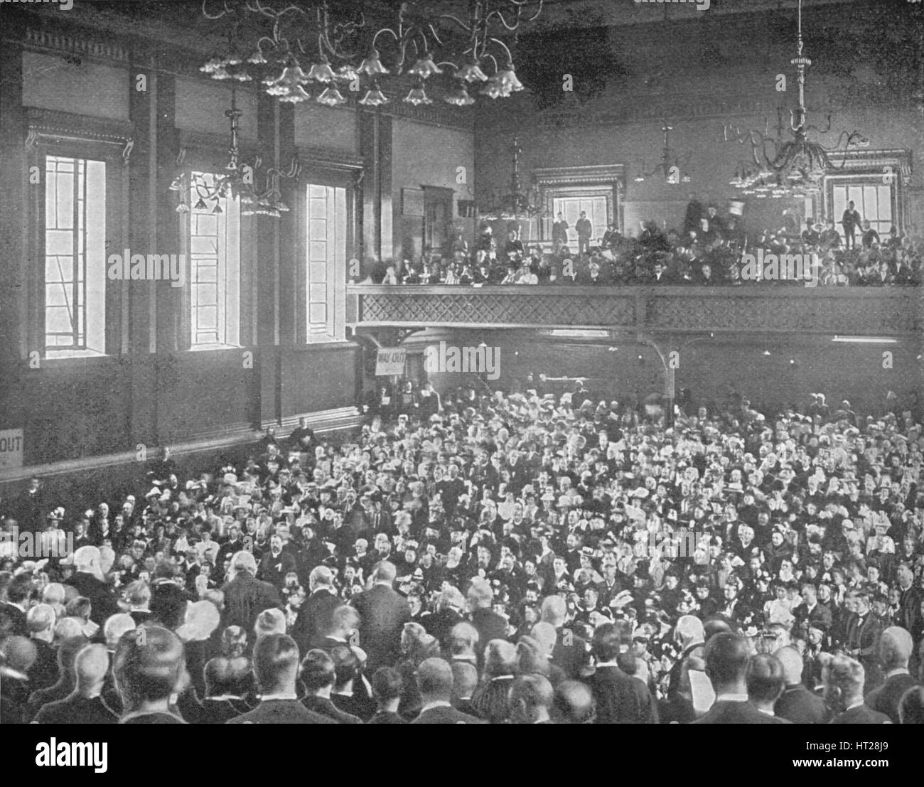 Un incontro di maggio, Exeter Hall di Londra, c1903 (1903). Artista: sconosciuto. Foto Stock