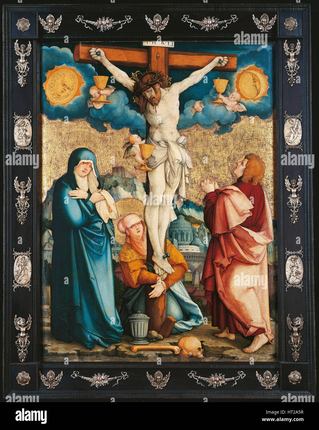 La Crocifissione, prima metà del XVI secolo. Artista: Maestro di Messkirch (ca. 1500-1543) Foto Stock
