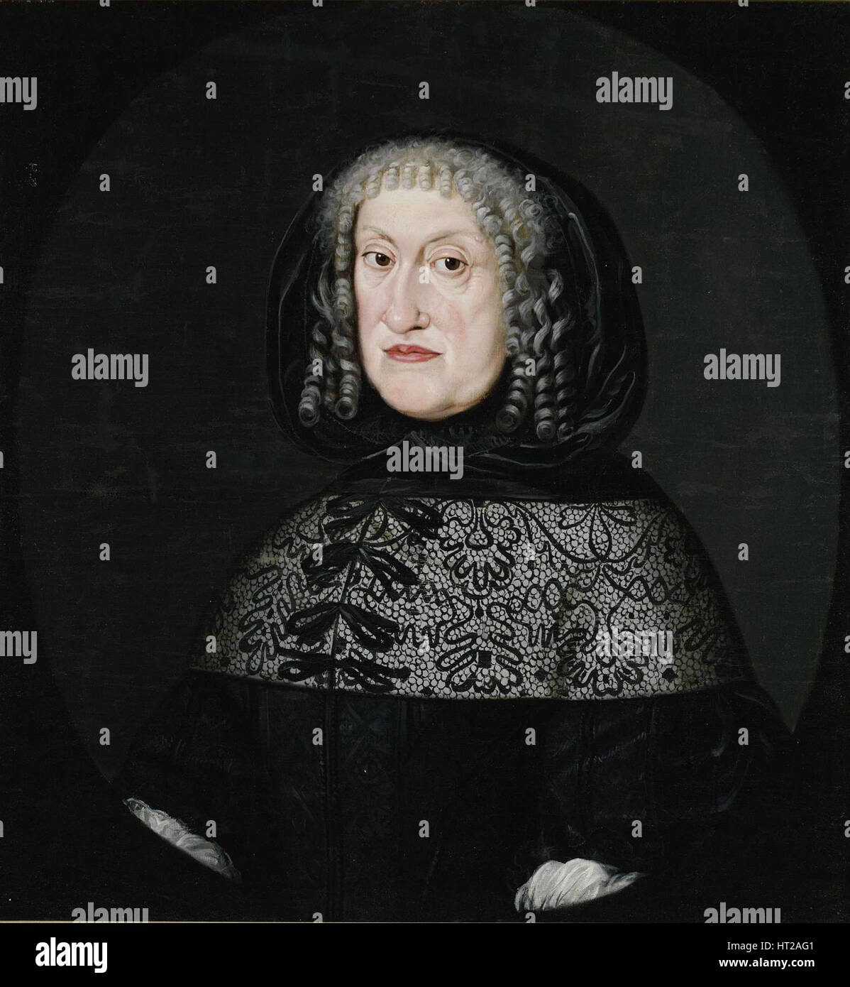 Ritratto di Eleonora di Anhalt-Zerbst, duchessa di Schleswig-Holstein-Sønderburg-Norburg (1608-1681), Artista: Anonimo Foto Stock