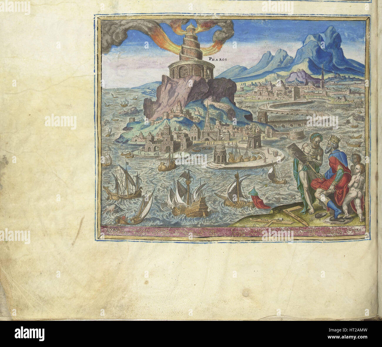 Il faro di Alessandria (dalla serie l'ottava meraviglia del mondo), 1572. Artista: Galle, Philipp (Philips) (1537-1612) Foto Stock