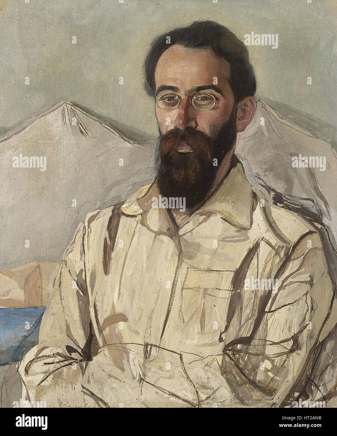 Ritratto di Friedrich Eduardovich Krimmer (1888-1963), 1919. Artista: Golovin, Alexander Yakovlevich (1863-1930) Foto Stock