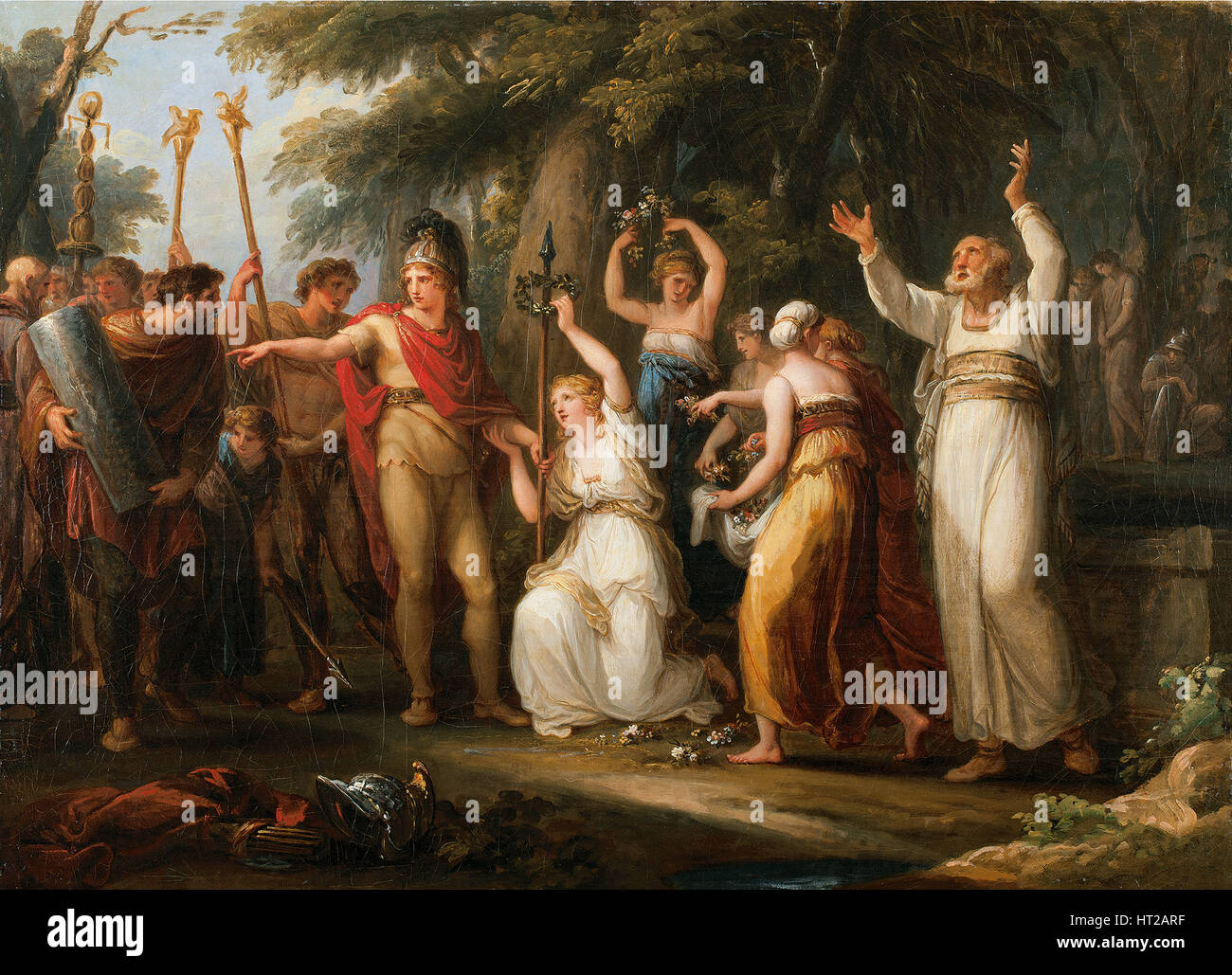Thusnelda coronamento di Hermann, 1785. Artista: Kauffmann, Angelika (1741-1807) Foto Stock