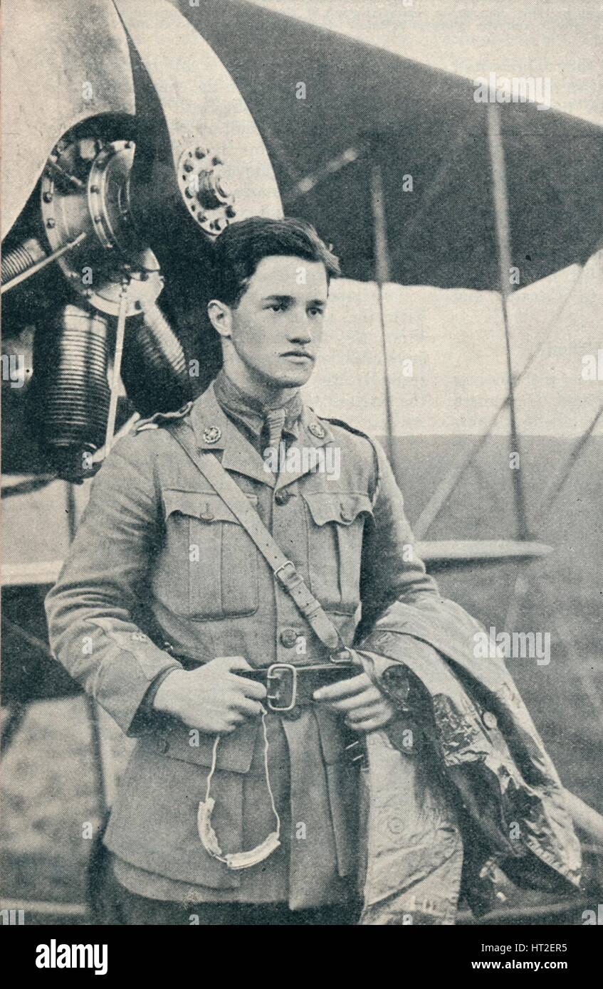 Albert Ball, British Prima Guerra Mondiale pilota e destinatario della Victoria Cross, c1917 (C1937). Artista: sconosciuto. Foto Stock