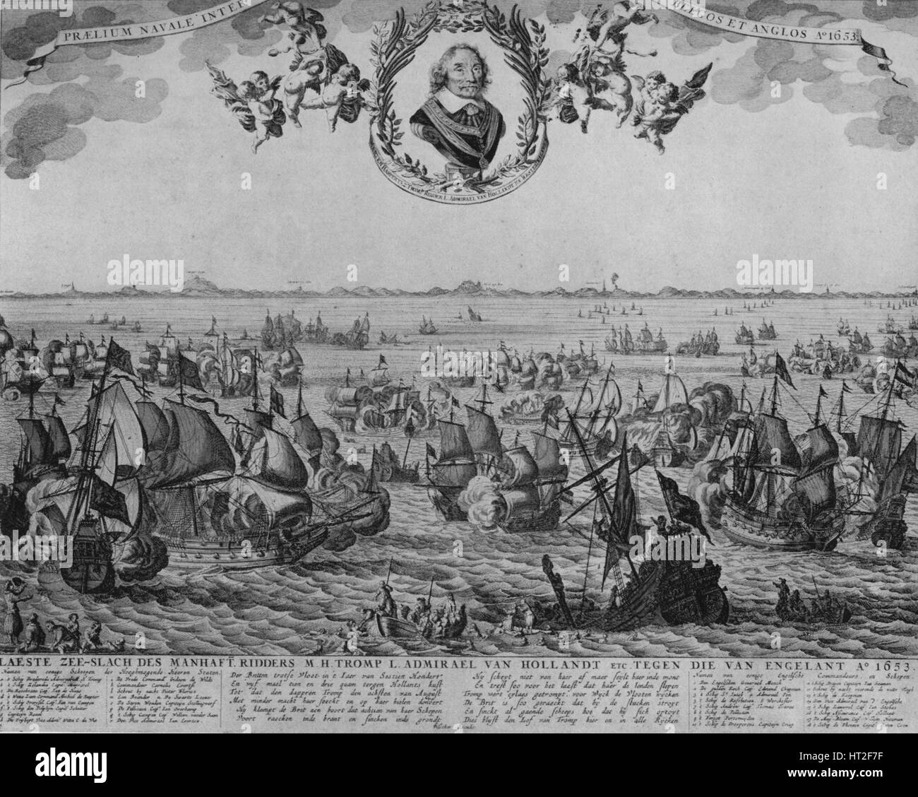 "Battaglia di Scheveningen', C1653. Artista: Cornelis de Visscher. Foto Stock