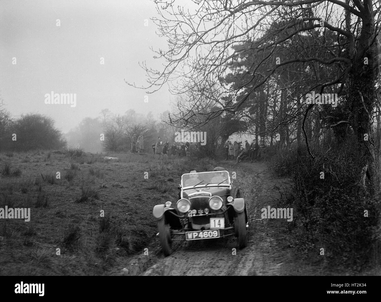 Frazer-Nash TT replica della NV Terry, Sunbac Colmore prova, nei pressi di Winchcombe, Gloucestershire, 1934. Artista: Bill Brunell. Foto Stock