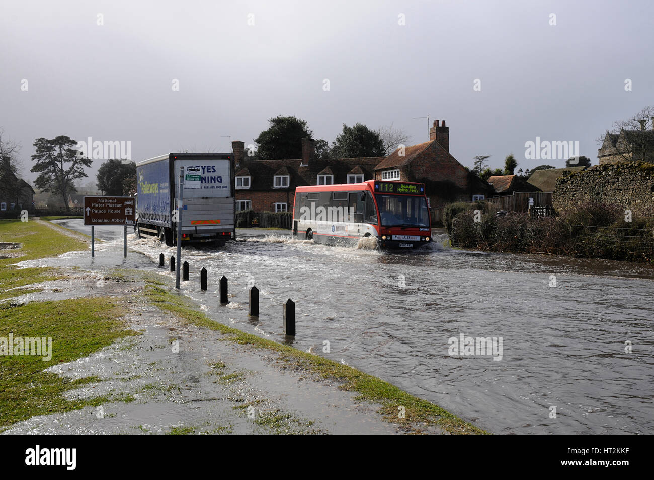 Inondazioni a Beaulieu 2008. Artista: sconosciuto. Foto Stock