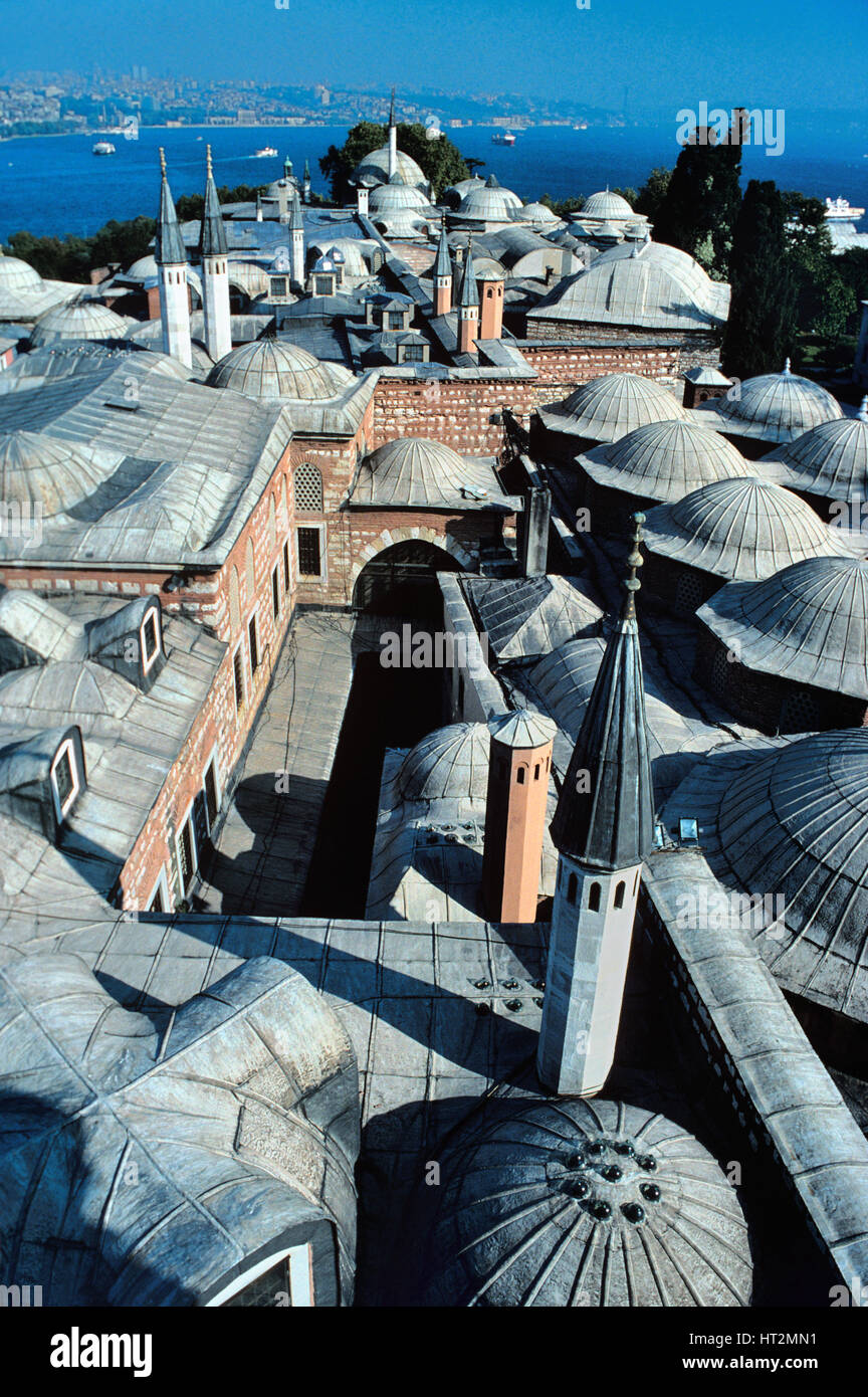 Vista sui tetti dell'Harem del Palazzo Topkapi Istanbul Turchia Foto Stock