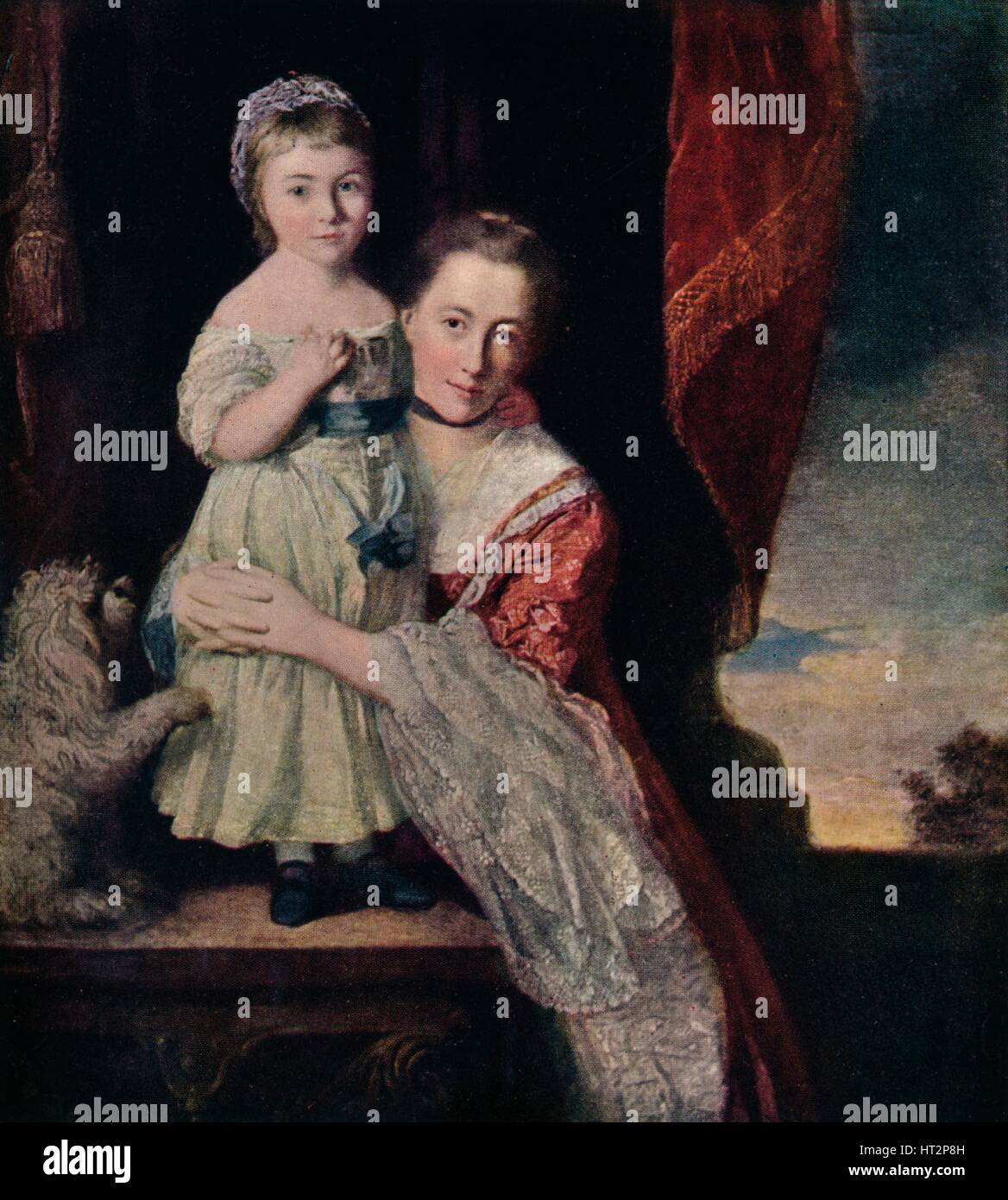 ''Duchess di Devonshire come un bambino con Georgina, contessa di Spencer", 1760-61, (c1927). Artista: Sir Joshua Reynolds. Foto Stock