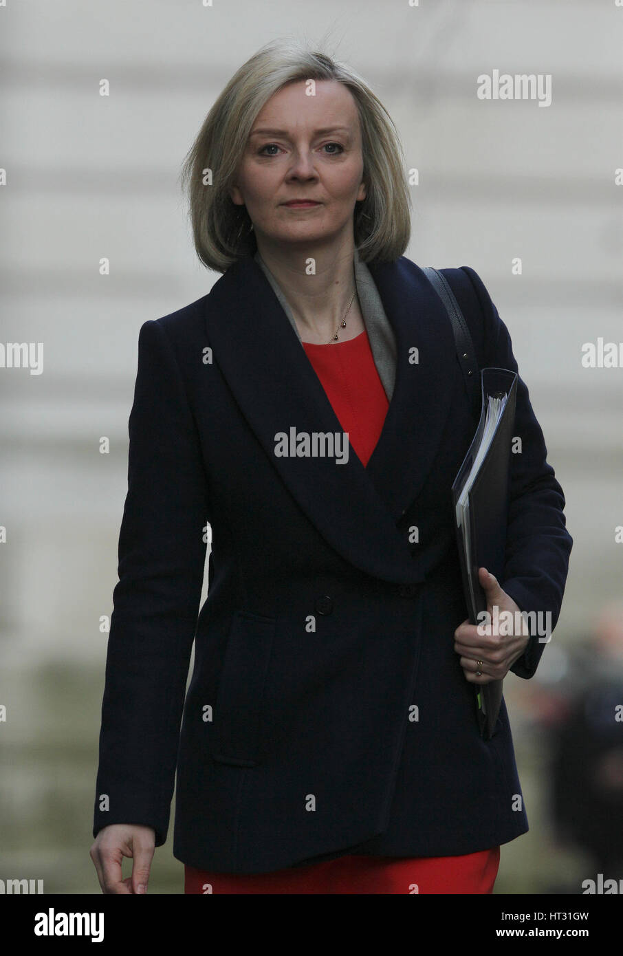 Londra, Regno Unito. 07Th mar, 2017. elizabeth truss mp Lord Cancelliere e segretario di Stato per la giustizia visto arrivare a Downing Street per una riunione. Credito: wfpa/alamy live news Foto Stock