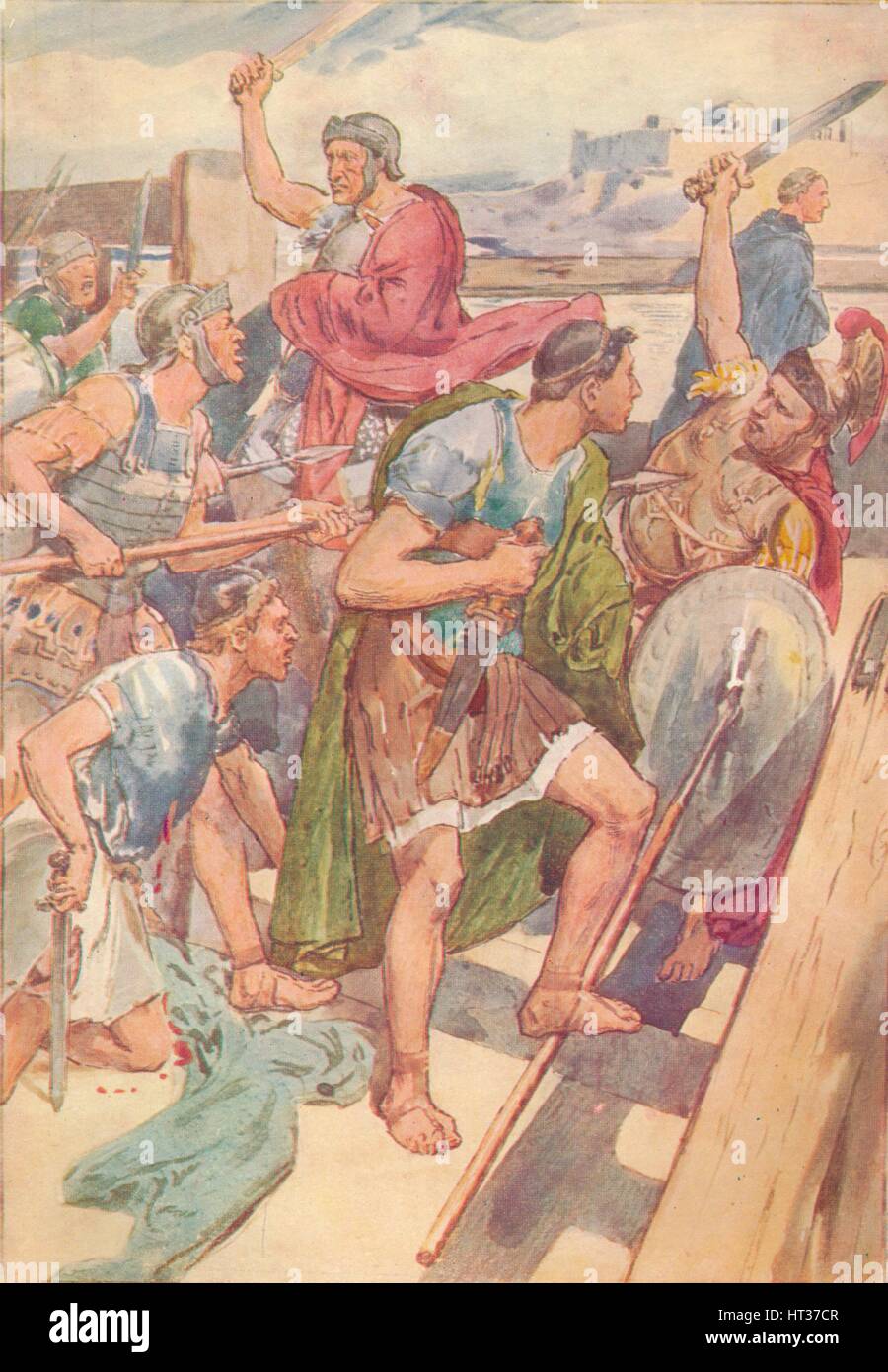 'Qui sarebbe possibile, ha pensato per tenere il nemico a bay', C1912 (1912). Artista: sconosciuto. Foto Stock