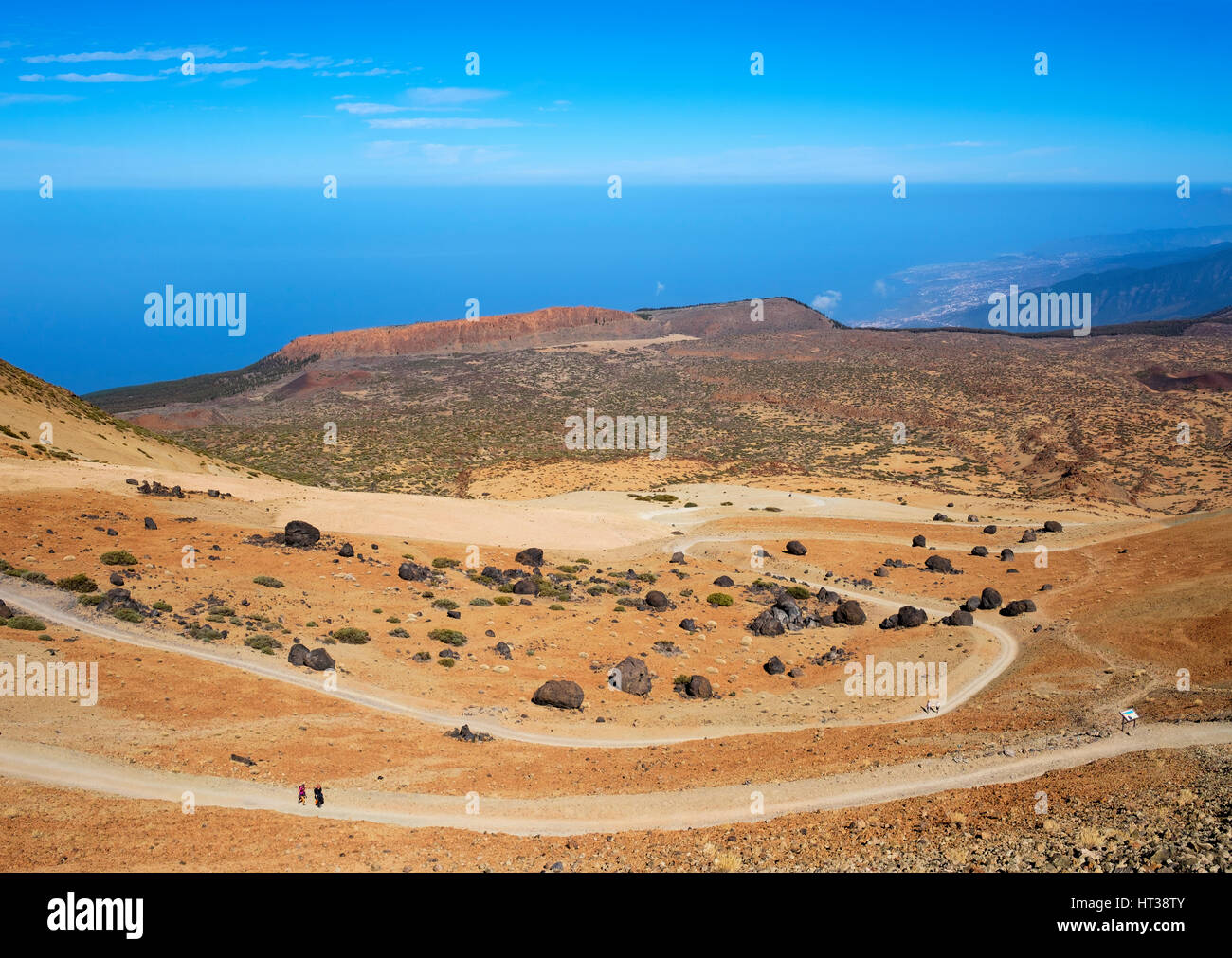 Le sfere di lava Huevos del Teide, Mountain Fortaleza, sentiero escursionistico per il Monte Teide, Parco Nazionale di Teide Parque Nacional de las Foto Stock