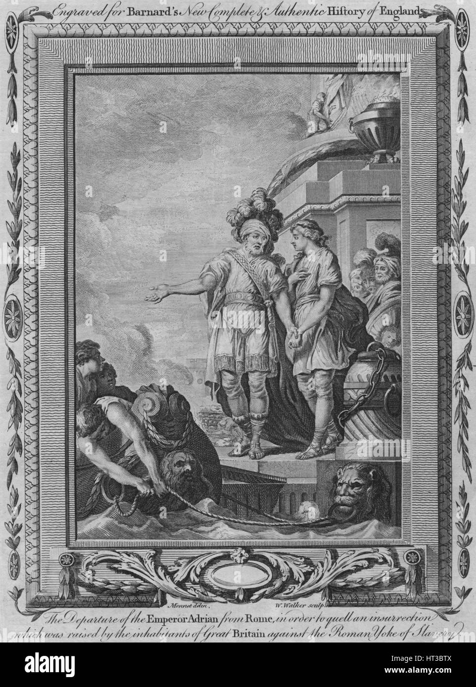 "La partenza dell'Imperatore Adriano da Roma per sedare una insurrezione che è stata sollevata da un artista: William Walker. Foto Stock