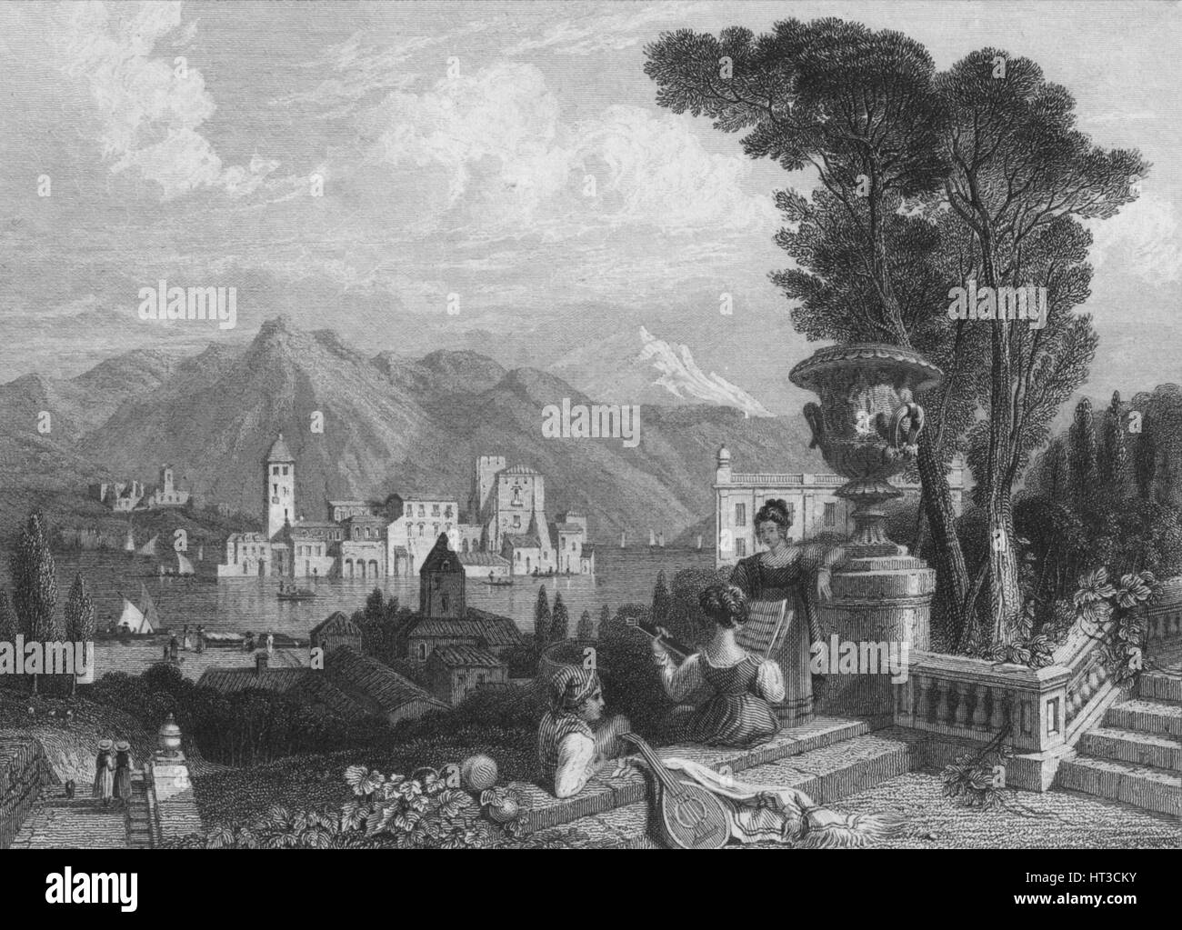 " Il lago di Como', C1850. Artista: sconosciuto. Foto Stock