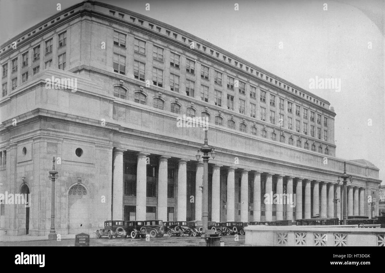 Canal Street facciata, Chicago Union Station, Illinois, 1926. Artista: sconosciuto. Foto Stock