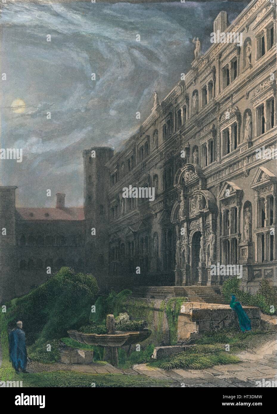 "La Grande Corte di Heidelberg", 1834. Artista: Henry le chiocciole. Foto Stock