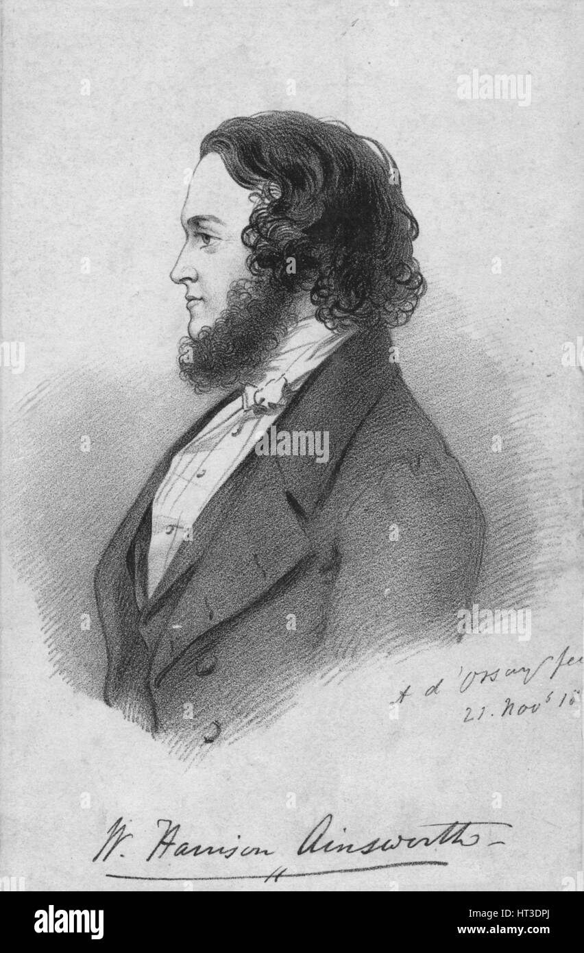 'Mr. Harrison Ainsworth', C1840. Artista: Alfred d'Orsay. Foto Stock