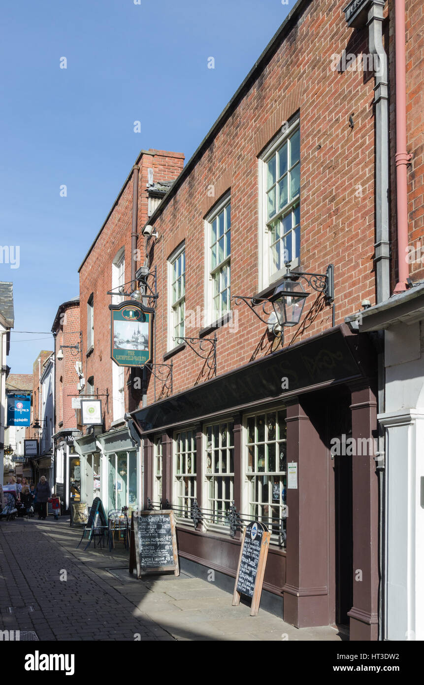 Il Lichfield volte public house in Church Street nella cattedrale della città di Hereford Foto Stock