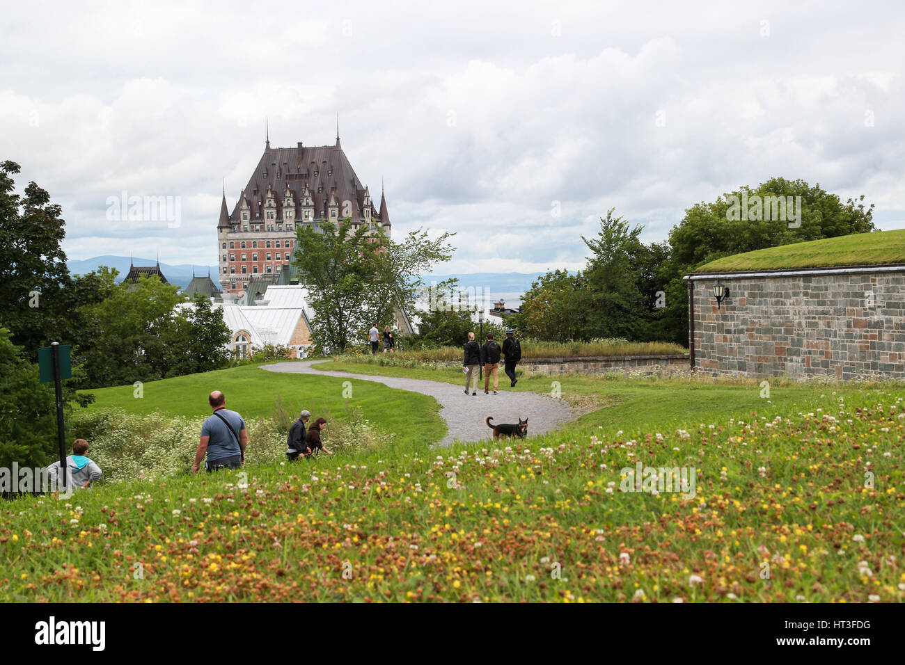 Cittadella di Quebec con una vista del Fairmont Le Château Frontenac Foto Stock
