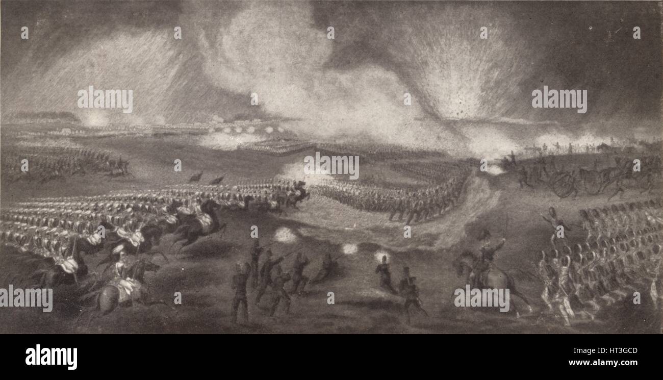 "Carica delle truppe britanniche sulla strada di Windlesham, Aprile 24, 1854', 1854 (1909). Artista: sconosciuto. Foto Stock